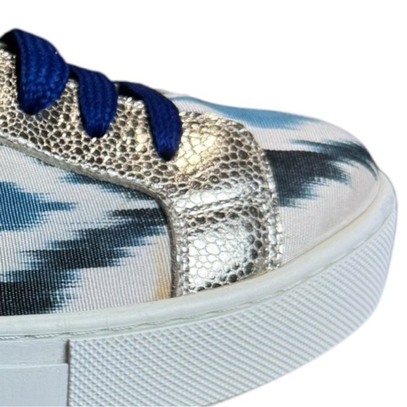 Baldiz Ikat Abstract Print Gold Metallic Sneakers Size 38 (US 8) - Picture 10 of 13